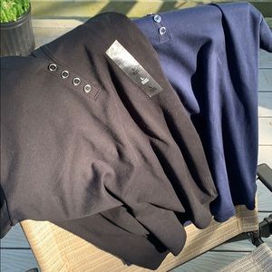 NEW Karen Scott shirt black & blue Large WITH TAGS